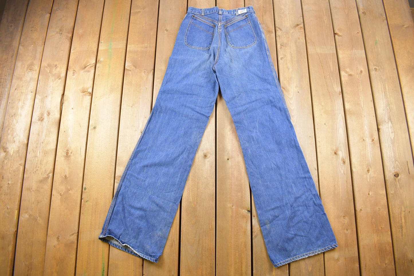 Vintage 1970s Angel's Wing Flared Bellbottoms Jeans Size 24 x 35 / Made in USA / American Vintage / Streetwear / Vintage Pants