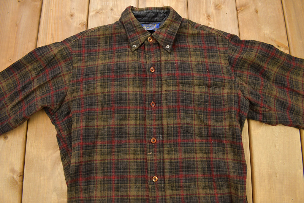 Vintage 1950s Pendleton Plaid Button Up Women's Shirt