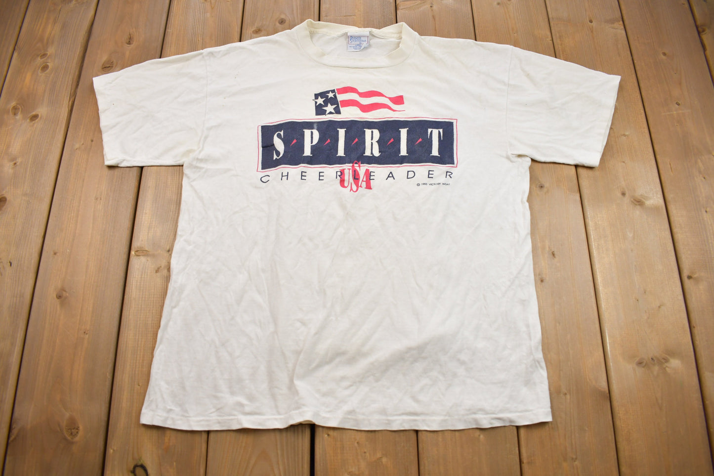 Vintage 19993 Spirit Cheerleader USA Graphic T-Shirt / Vintage Shirt / Victory Wear / Streetwear / Graphic Tee / Single Stitch / Made In USA