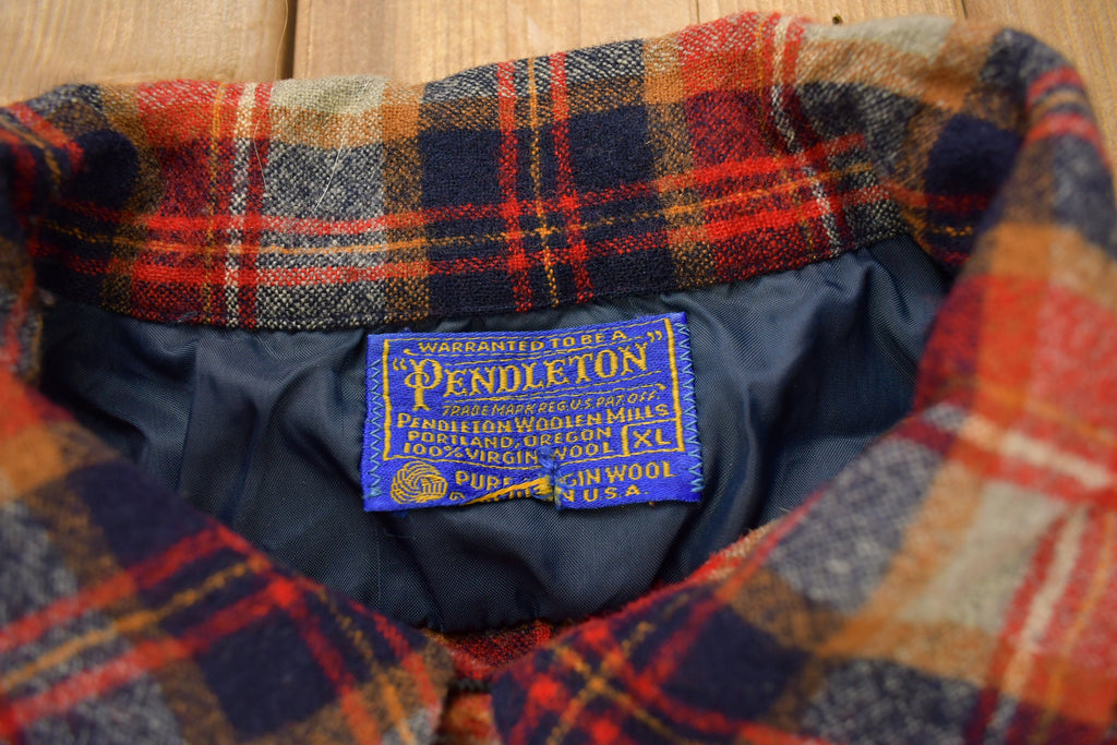 Vintage 1960s Pendleton Plaid Button Up Board Shirt