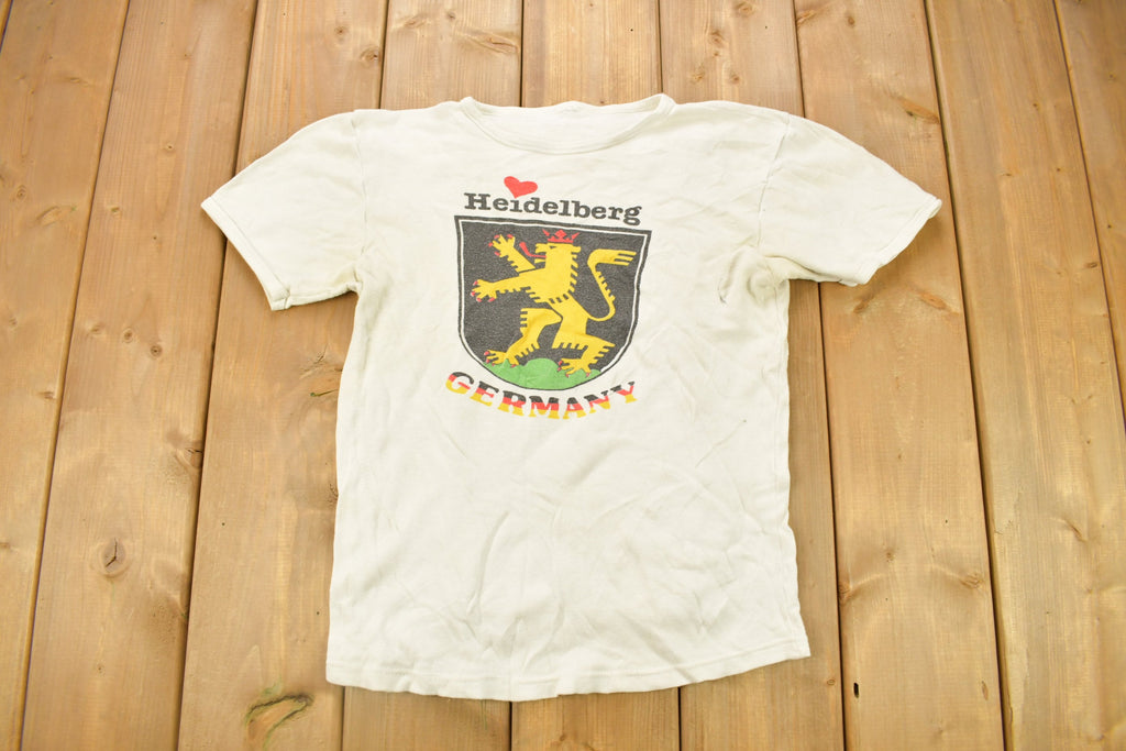 Vintage 1970s Heidelberg Germany Graphic Ringer T Shirt