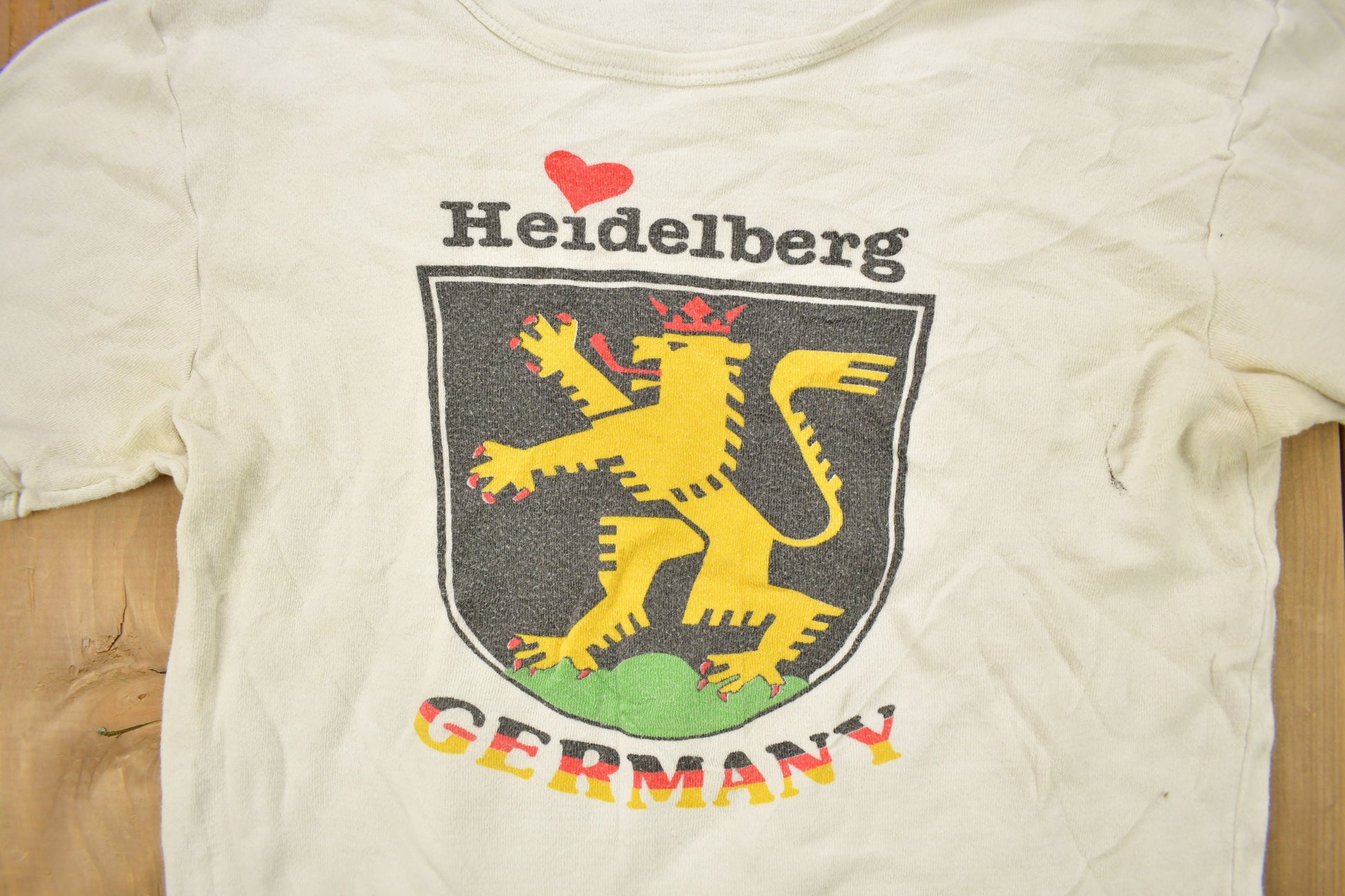 Vintage 1970s Heidelberg Germany Graphic Ringer T Shirt