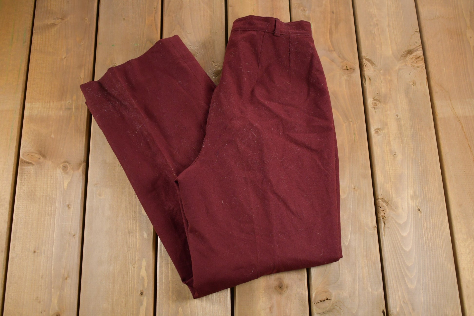 Vintage 1950s Pendleton 100% Virgin Wool Red Trousers Size 28 x 30