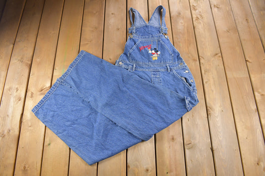 Vintage 1990s Walt Disney Mickey Mouse Corduroy Overall Pants Size 32 x 29 / Streetwear Fashion Bottoms / 90s / Mickey Unlimited