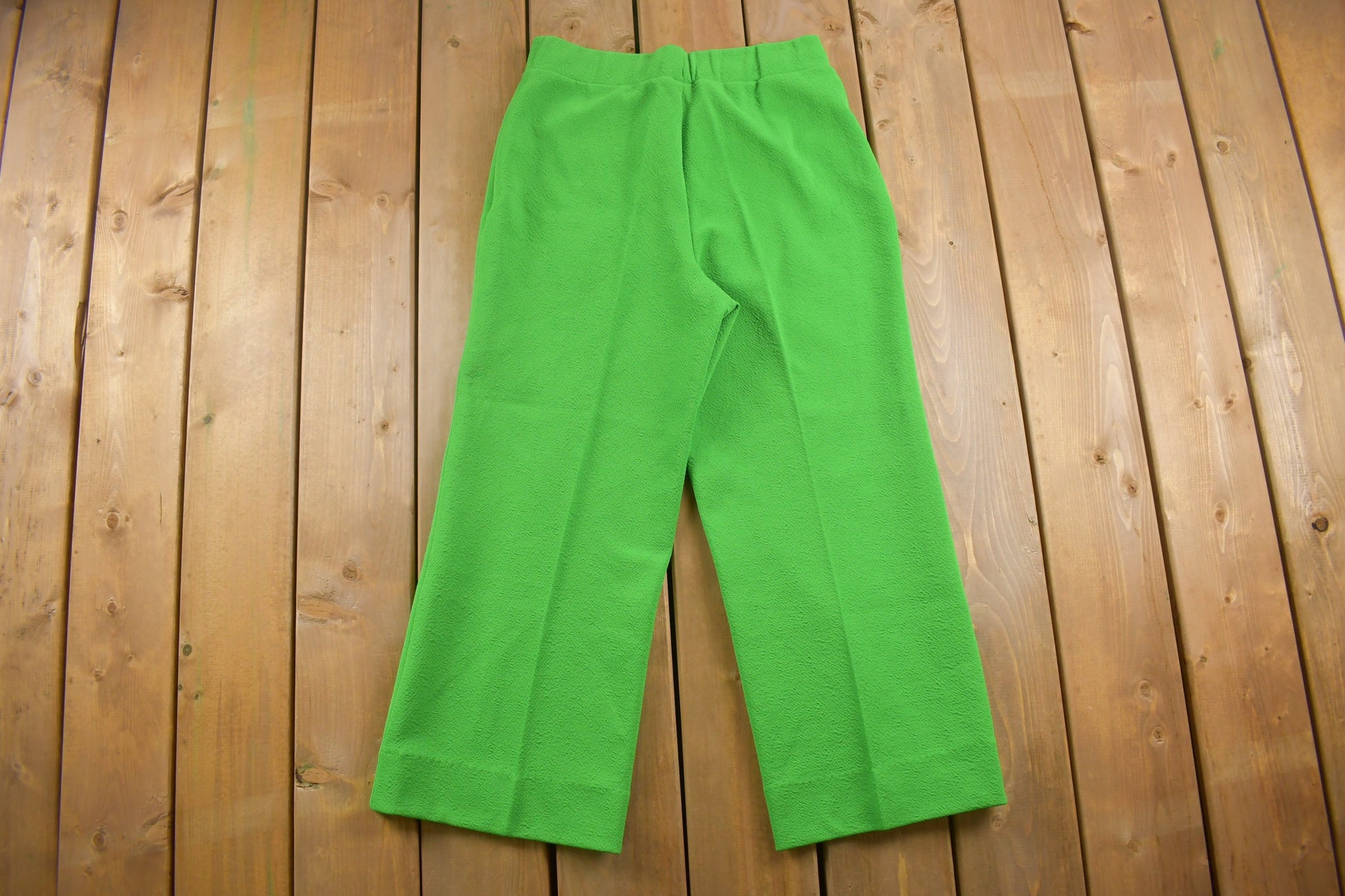 Vintage 1970s Jan Celeste Green Pleated Trousers Size 30 x 25