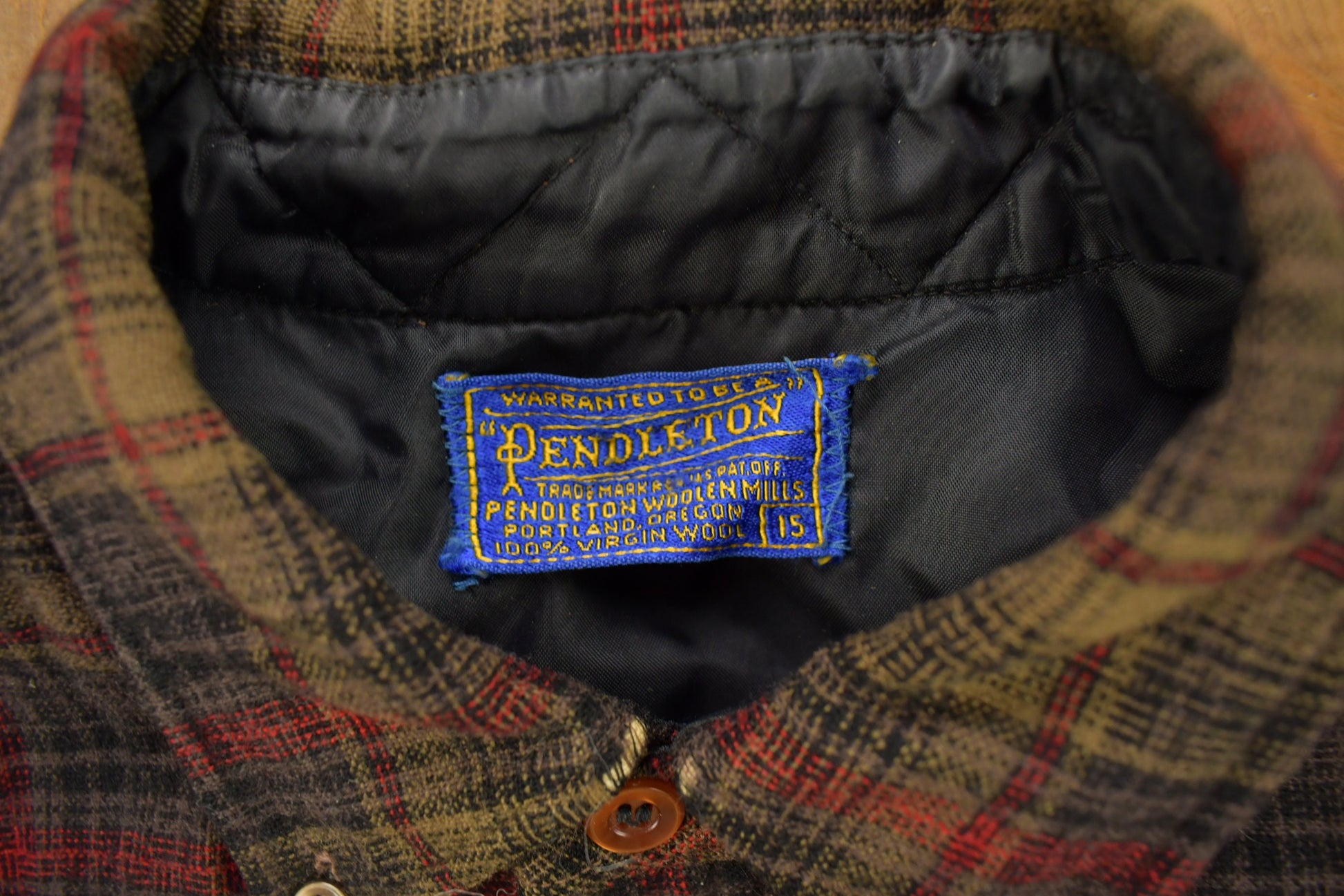 Vintage 1950s Pendleton Plaid Button Up Women's Shirt