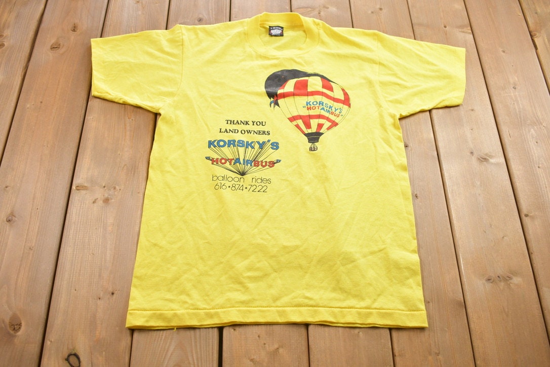 Vintage 1980s The You Land Owners Korsky's Hot Air Bus Graphic T-Shirt