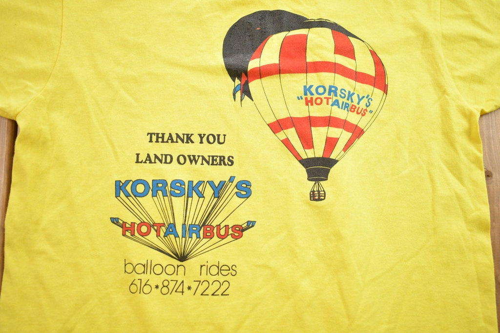 Vintage 1980s The You Land Owners Korsky's Hot Air Bus Graphic T-Shirt