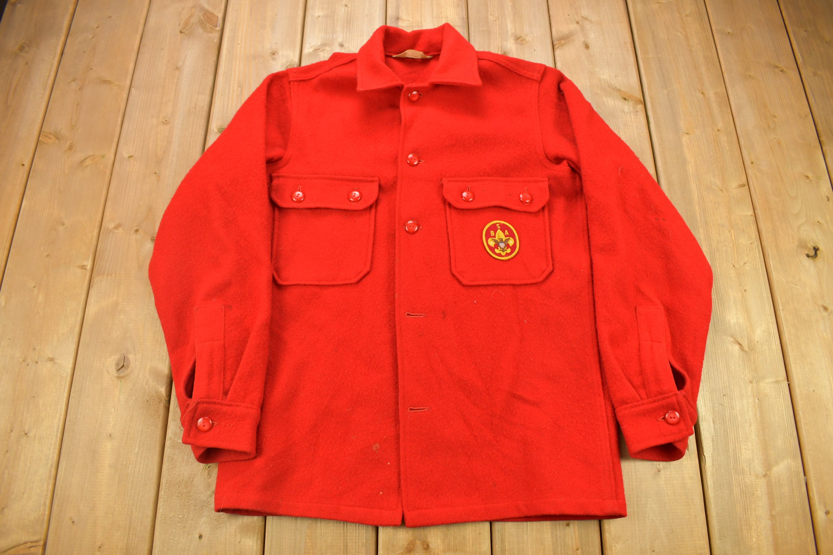 Vintage 1970s Boy Scouts Of America Button Up Shacket