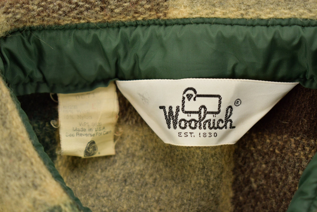 Vintage 1980s Woolrich Green Plaid Wool Shacket