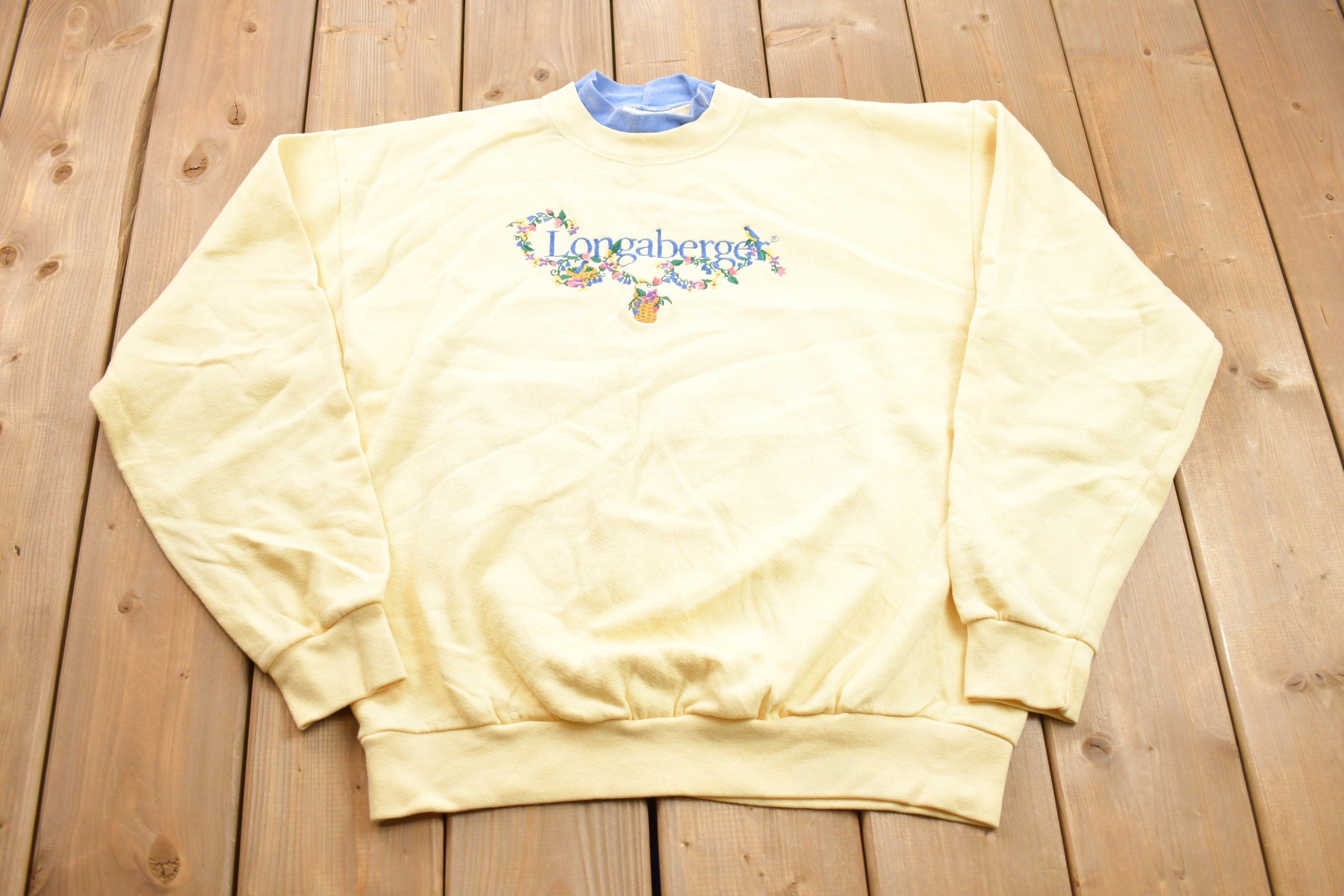 Vintage 1990s Longaberger Embroidered  Crewneck Sweater