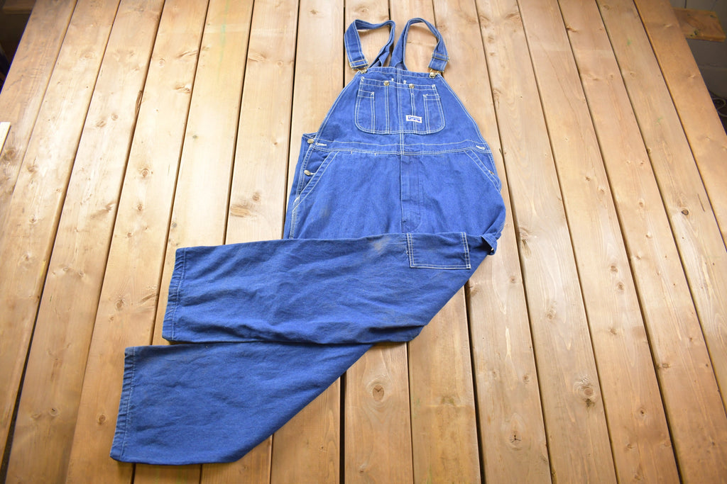 Vintage 1970s Big Smith Blue Denim Jean Overalls Size 39 x 29
