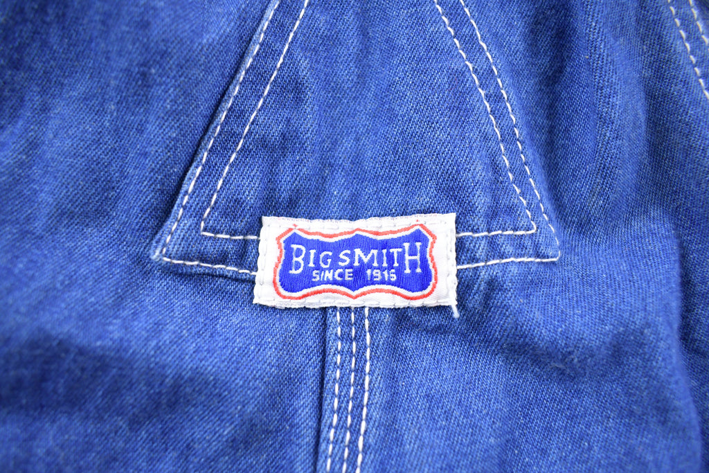 Vintage 1970s Big Smith Blue Denim Jean Overalls Size 39 x 29