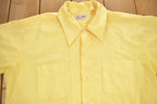Vintage 1960s Easy Man By Campus Blank Yellow Button Up Shirt