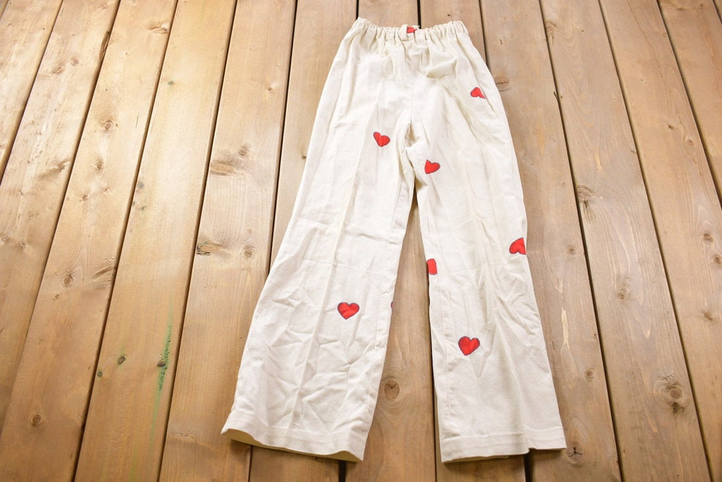 Vintage 1970s Hearts Pants And Vest Set