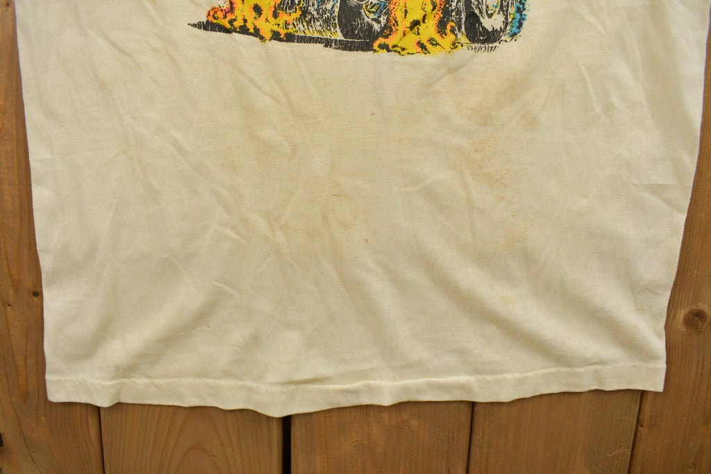 Vintage 1980s 55 Chevy Chevrolet Graphic Ringer T-Shirt