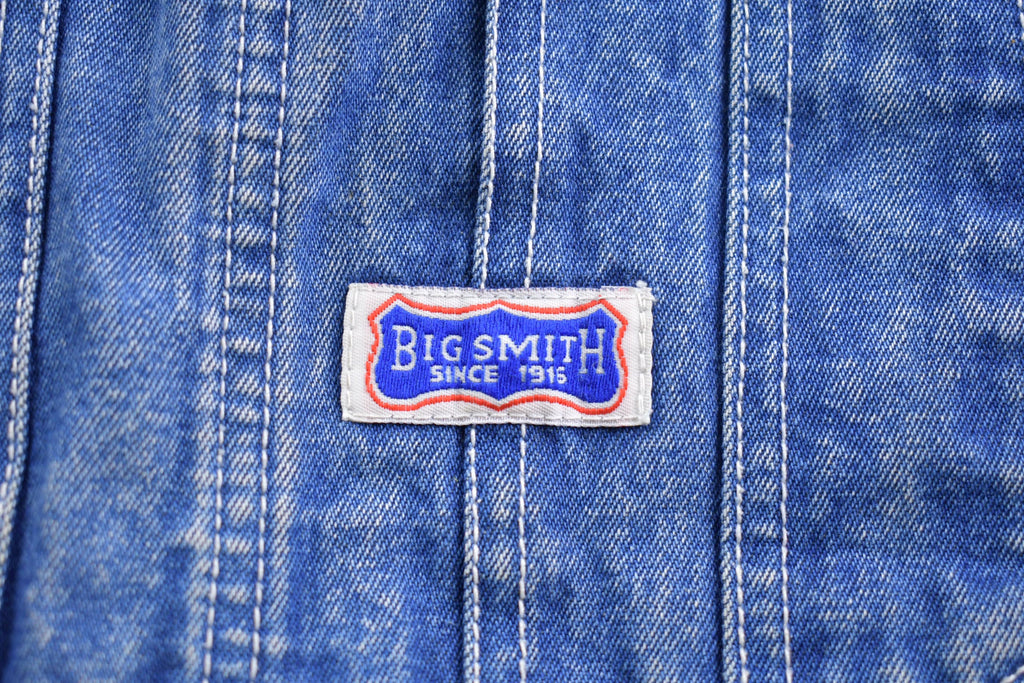 Vintage 1970s Big Smith Blue Denim Jean Overalls Size 38 x 30
