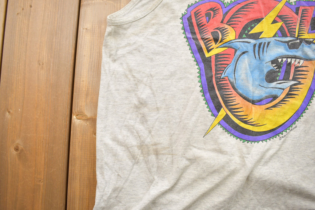 Vintage 1990s Lightning Bolt Shark Graphic Tank Top