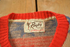 Vintage 1940s Rugby Sportswear Knitting Mills Knit V Neck Sweater