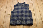 Vintage 1990s 100% Wool Knit Plaid Sweater Vest