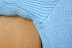 Vintage 1990s Light Blue 100% Wool Knit Sweater