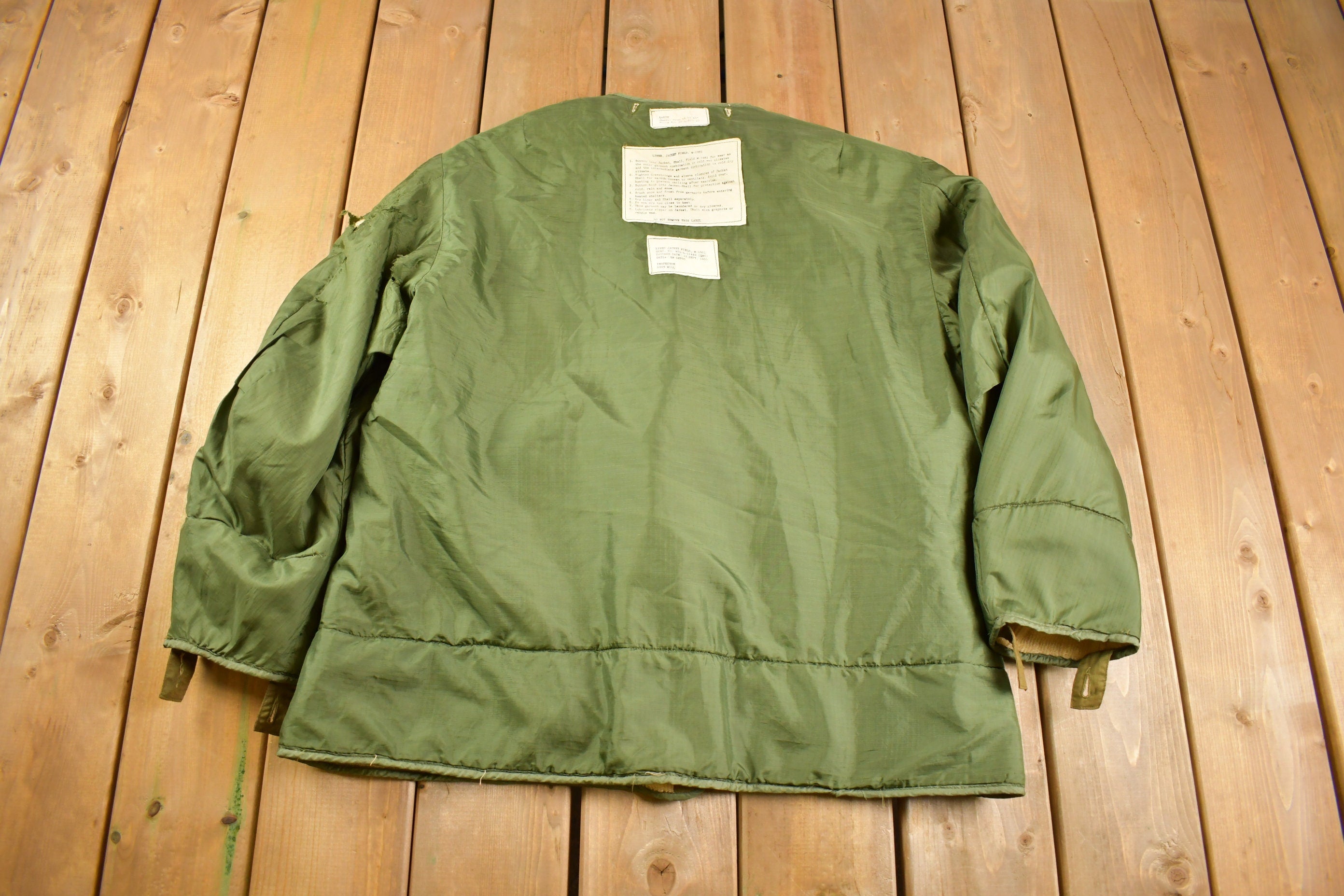 Vintage 1951 100% Wool Lining Authentic Military Parka Jacket Liner