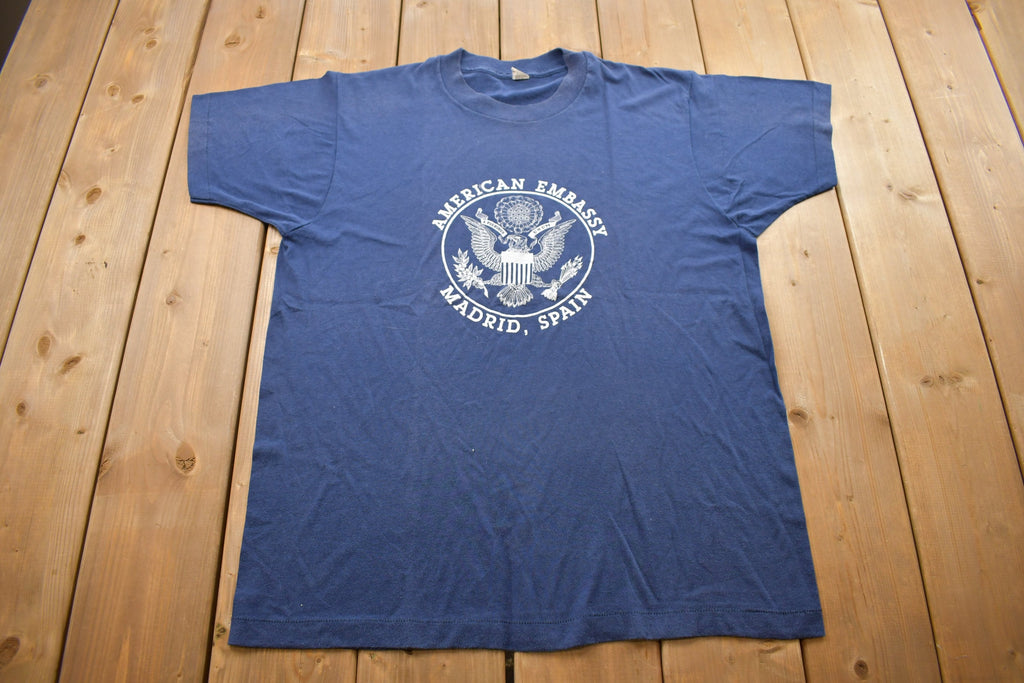 Vintage 1980s American Embassy Madrid Spain Screen Stars T-Shirt