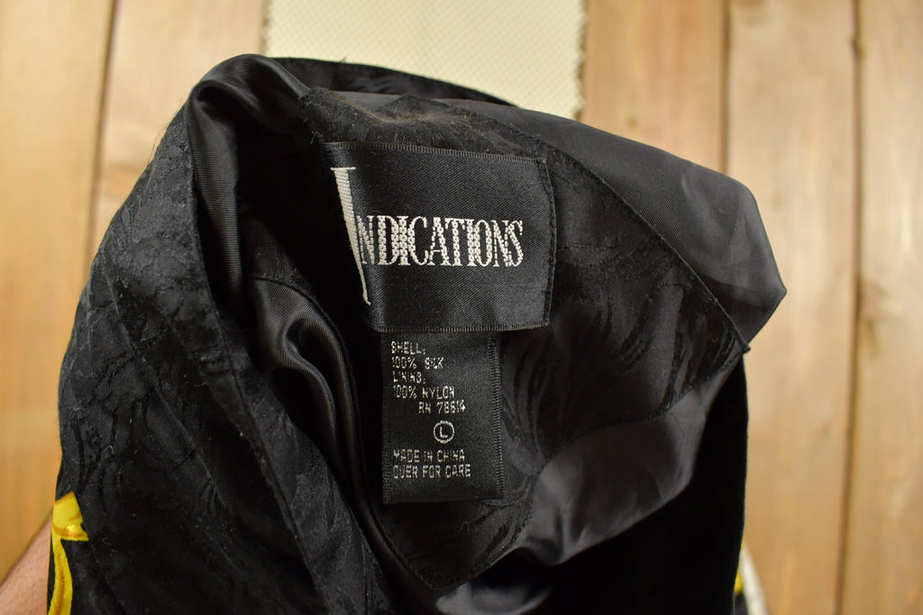 Vintage 1990s 100% Silk Indications Abstract Pattern Windbreaker Jacket