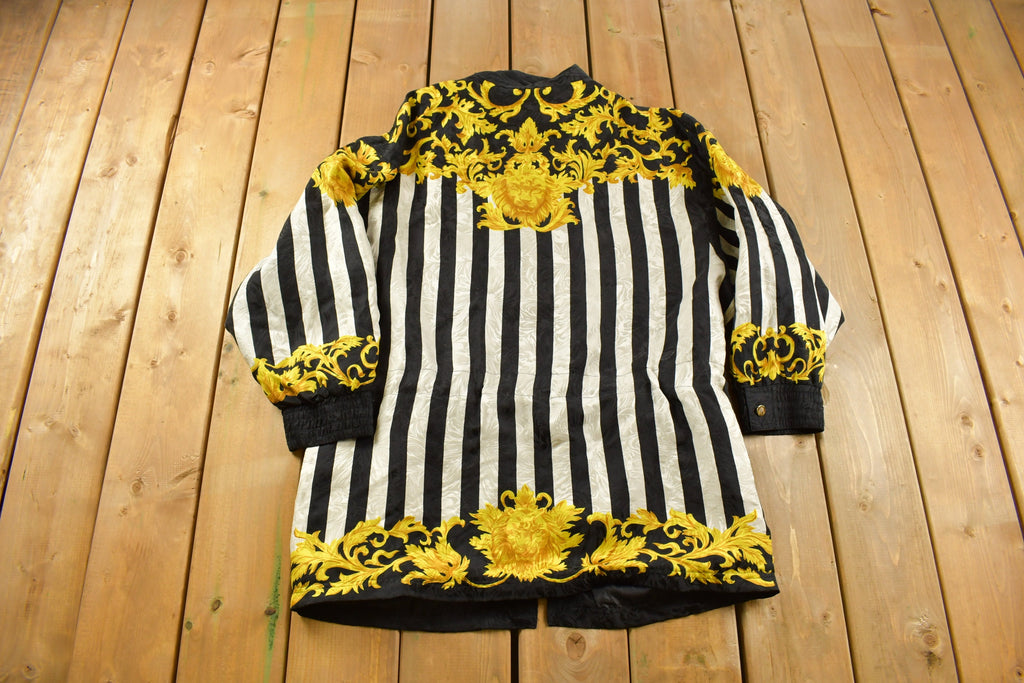 Vintage 1990s 100% Silk Indications Abstract Pattern Windbreaker Jacket