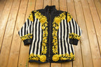 Vintage 1990s 100% Silk Indications Abstract Pattern Windbreaker Jacket