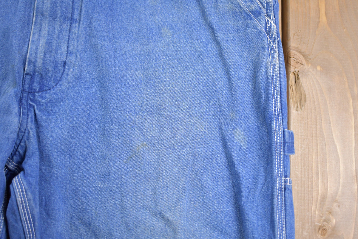 Vintage 1970s Big Smith Cut Off Jean Overalls Size 44 x 24