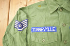 Vintage 1960s OG-107 US Air Force Military Sateen Shirt