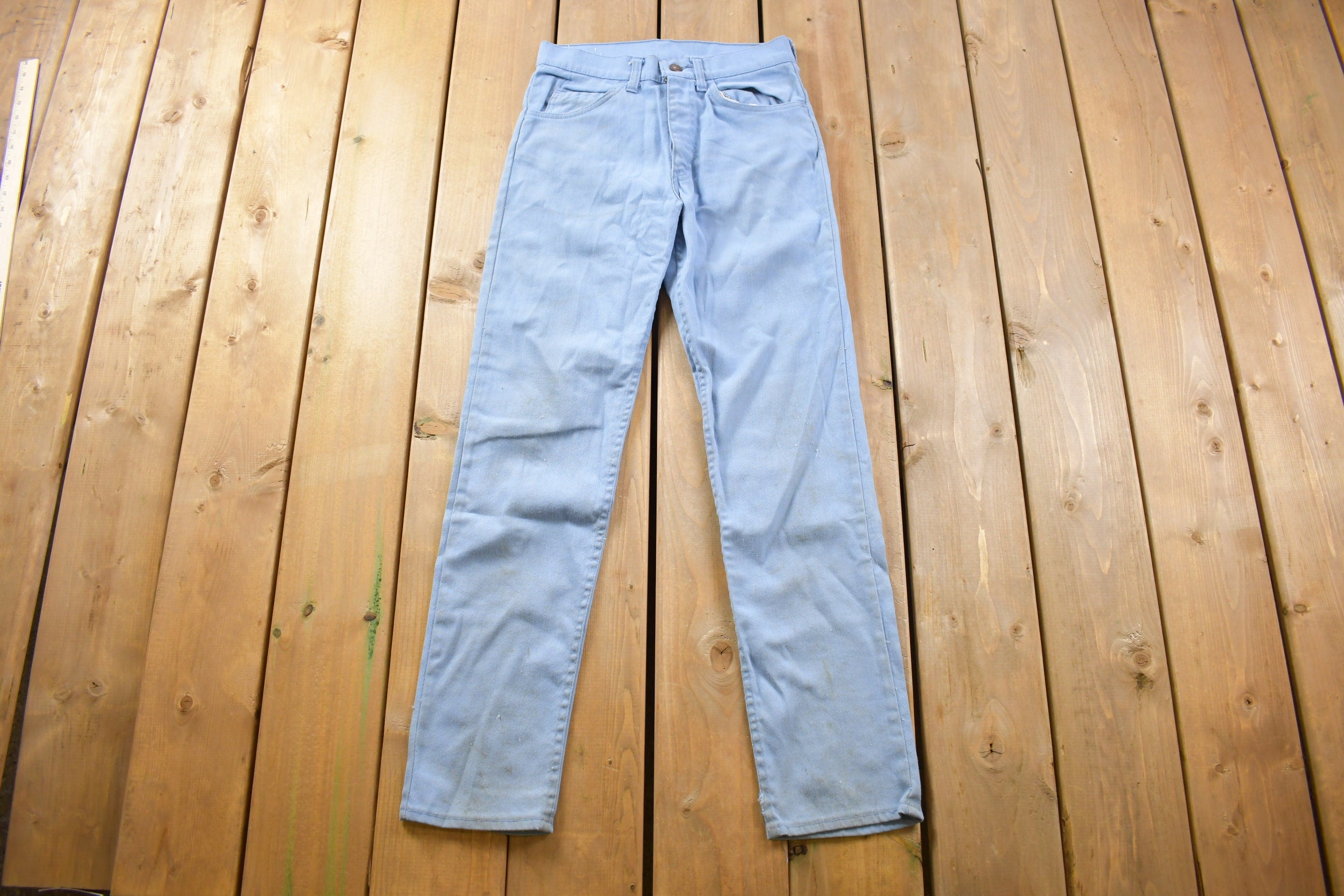 Vintage 1960s Levi's Black Tab Light Wash Jeans Size 28 x 29