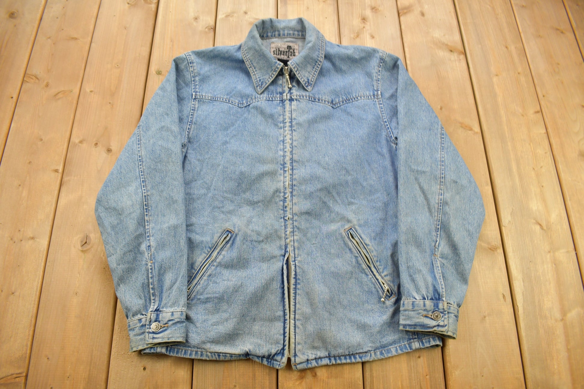 Vintage 1990s Levi's Silver Tab Denim Zip Up Shirt