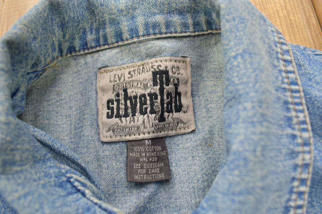 Vintage 1990s Levi's Silver Tab Denim Zip Up Shirt