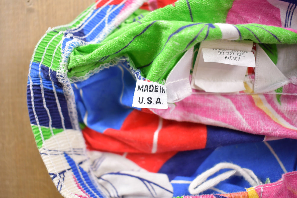 Vintage 1970s Color Mates Abstract Floral Skirt Size 24 * 23