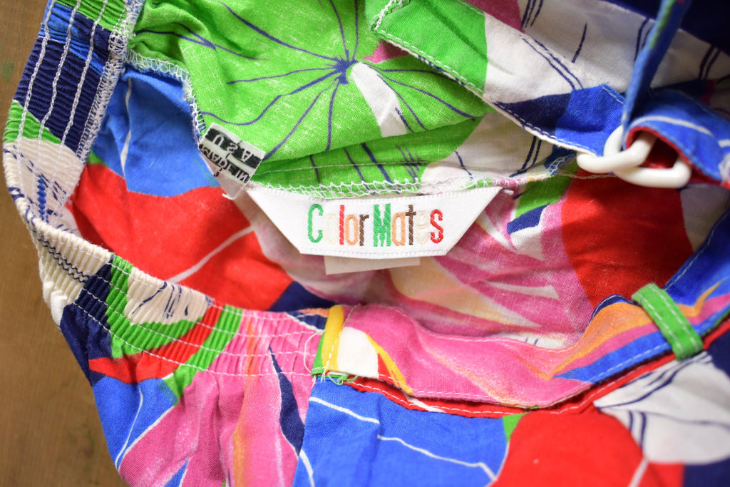 Vintage 1970s Color Mates Abstract Floral Skirt Size 24 * 23