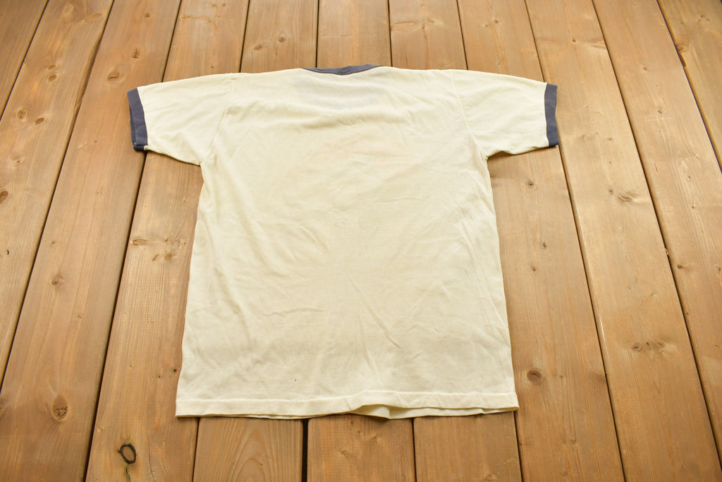 Vintage 1980s 55 Chevy Chevrolet Graphic Ringer T-Shirt