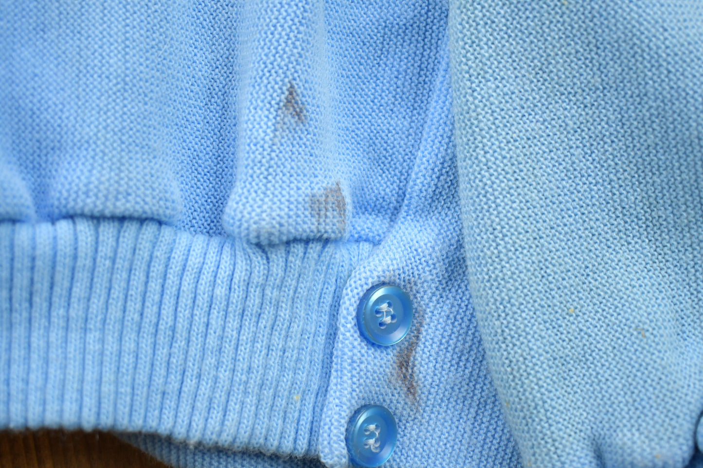 Vintage 1990s King Sport Light Blue Knitted Cardigan Sweater / Vintage Cardigan / Button Up / Blank Cardigan / Knitted Sweater