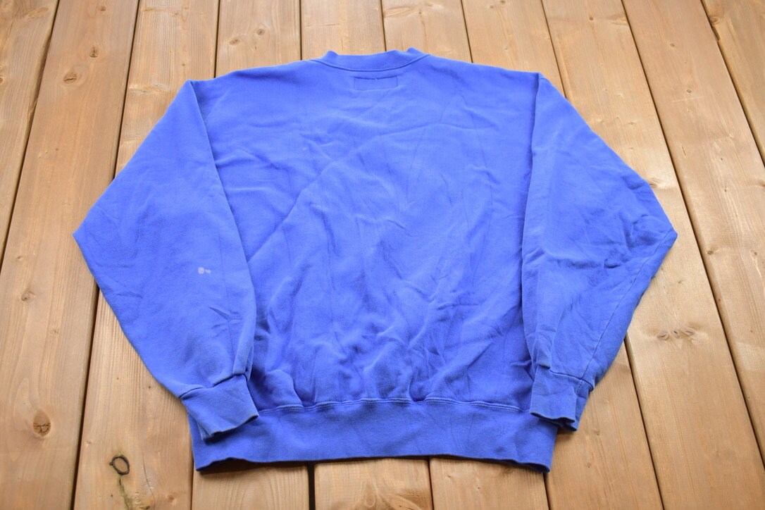 Vintage 1990s L.L. Bean Russell Athletics Blank Blue Crewneck Sweatshirt / 90s Crewneck / Made In USA / Essential / Streetwear / 90s Blank