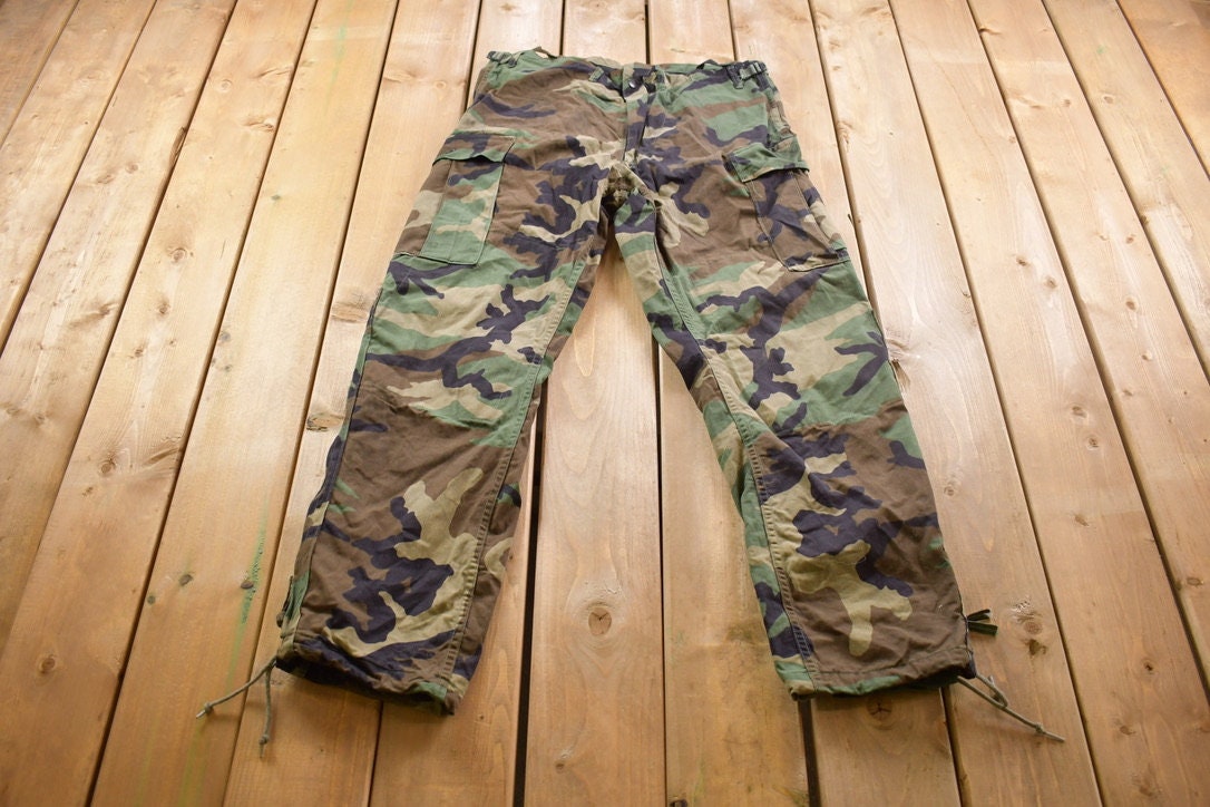 Vintage 1991 US Army Woodland Camouflage Cargo Pants Size 36.5 x 32.5 / Streetwear / Army Pants / Military Pant's / Vintage Cargos