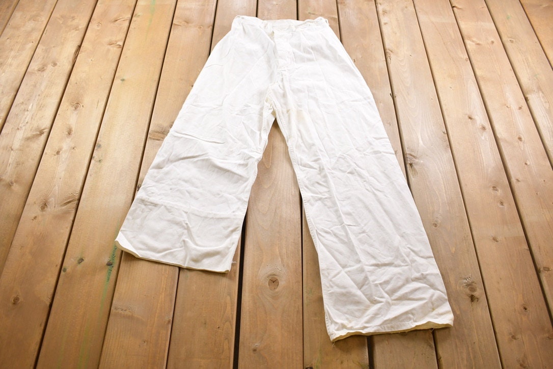 Vintage 1990s White Denim Jeans Size 24.5 x 31.5 / American Vintage / Workwear / Streetwear / Vintage Pants