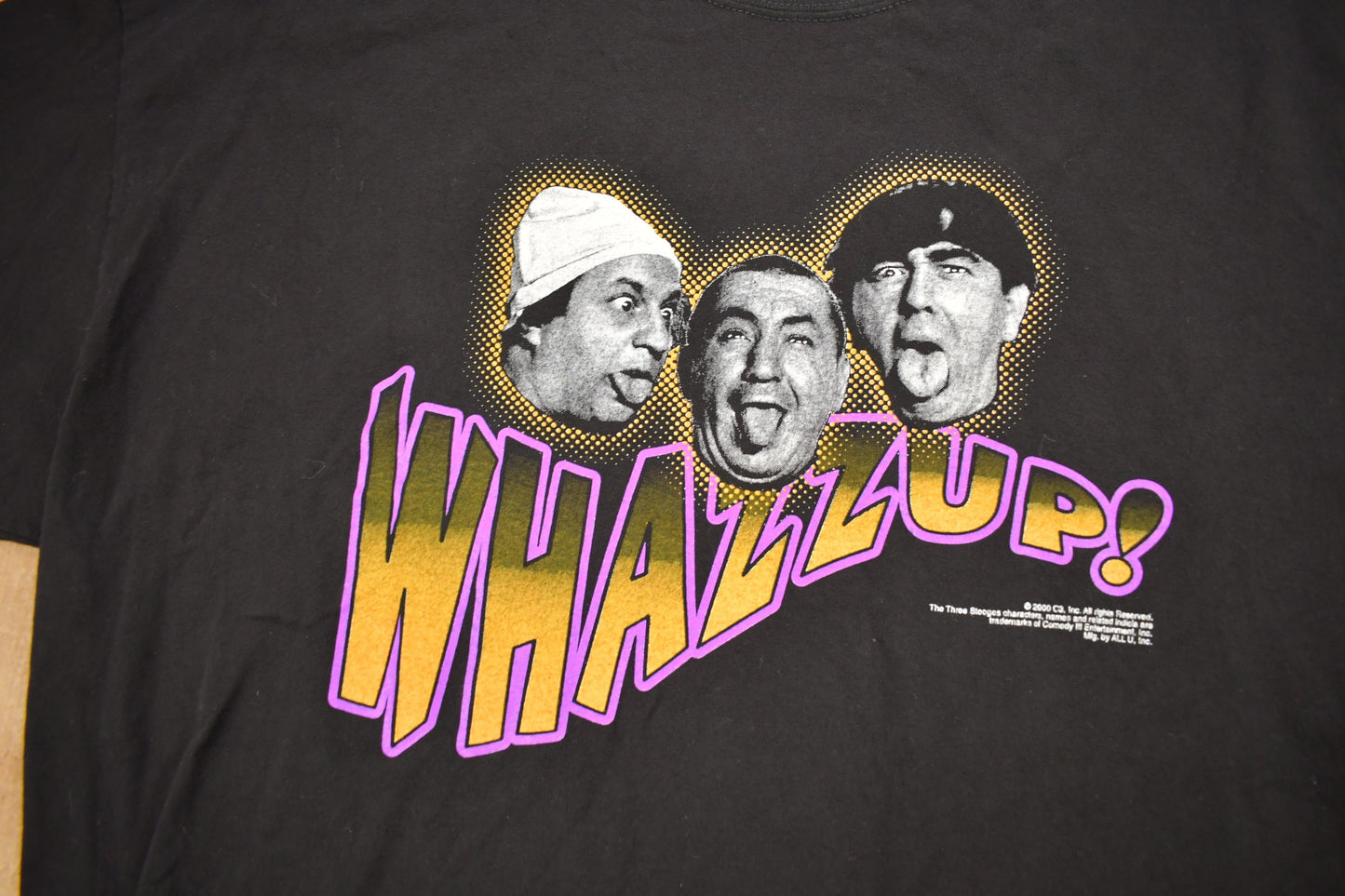 Vintage 2000 The Three Stooges Whazzup! Graphic T-shirt / Rare Vintage / Premium Vintage / Size XXL