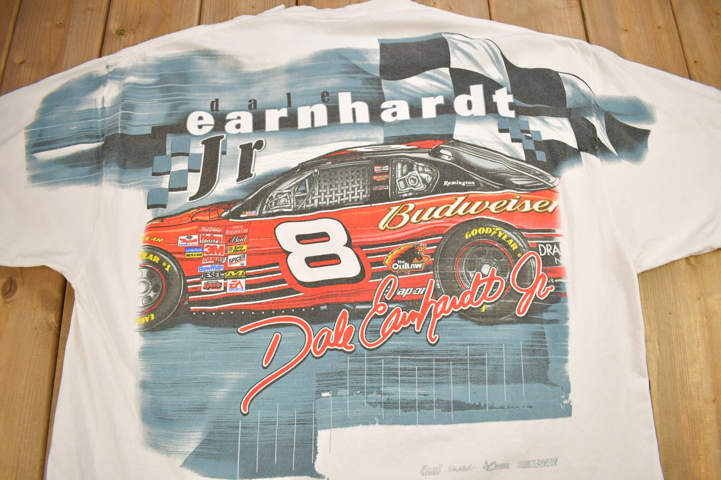 Vintage Y2K Dale Earnhardt Jr NASCAR All Over Print T-Shirt / Chase Authentics / Sportswear / Horse Power