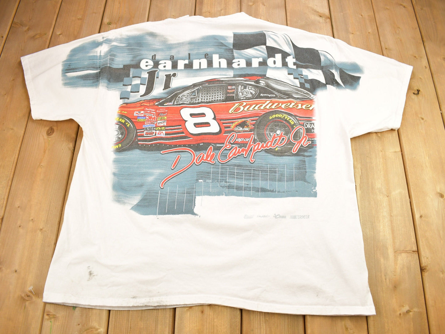 Vintage Y2K Dale Earnhardt Jr NASCAR All Over Print T-Shirt / Chase Authentics / Sportswear / Horse Power