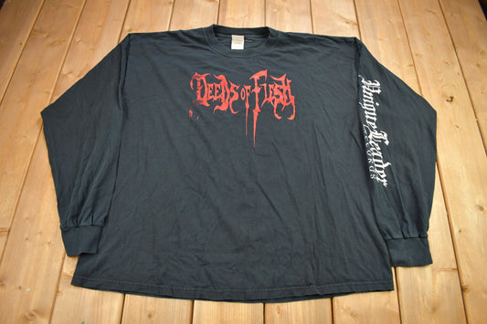 Vintage 1998 Deeds Of Flesh Long Sleeve Band T-shirt / Band Tee / Heavy Metal / Music Promo / Premium Vintage