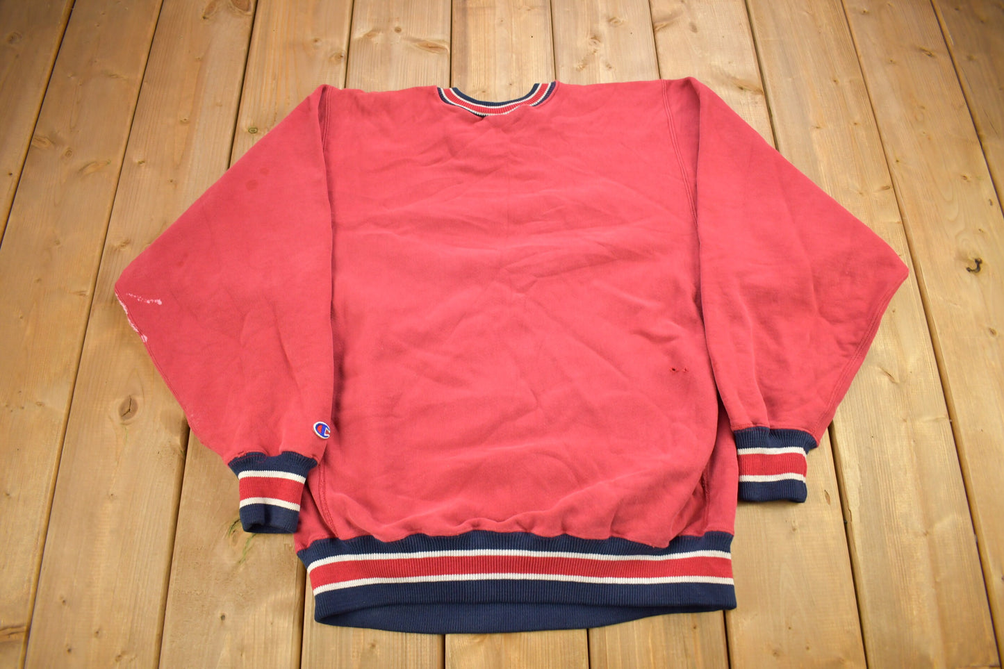 Vintage 1990s Champion Reverse Weave Embroidered Logo Crewneck Sweatshirt / Vintage Champion / Made In USA