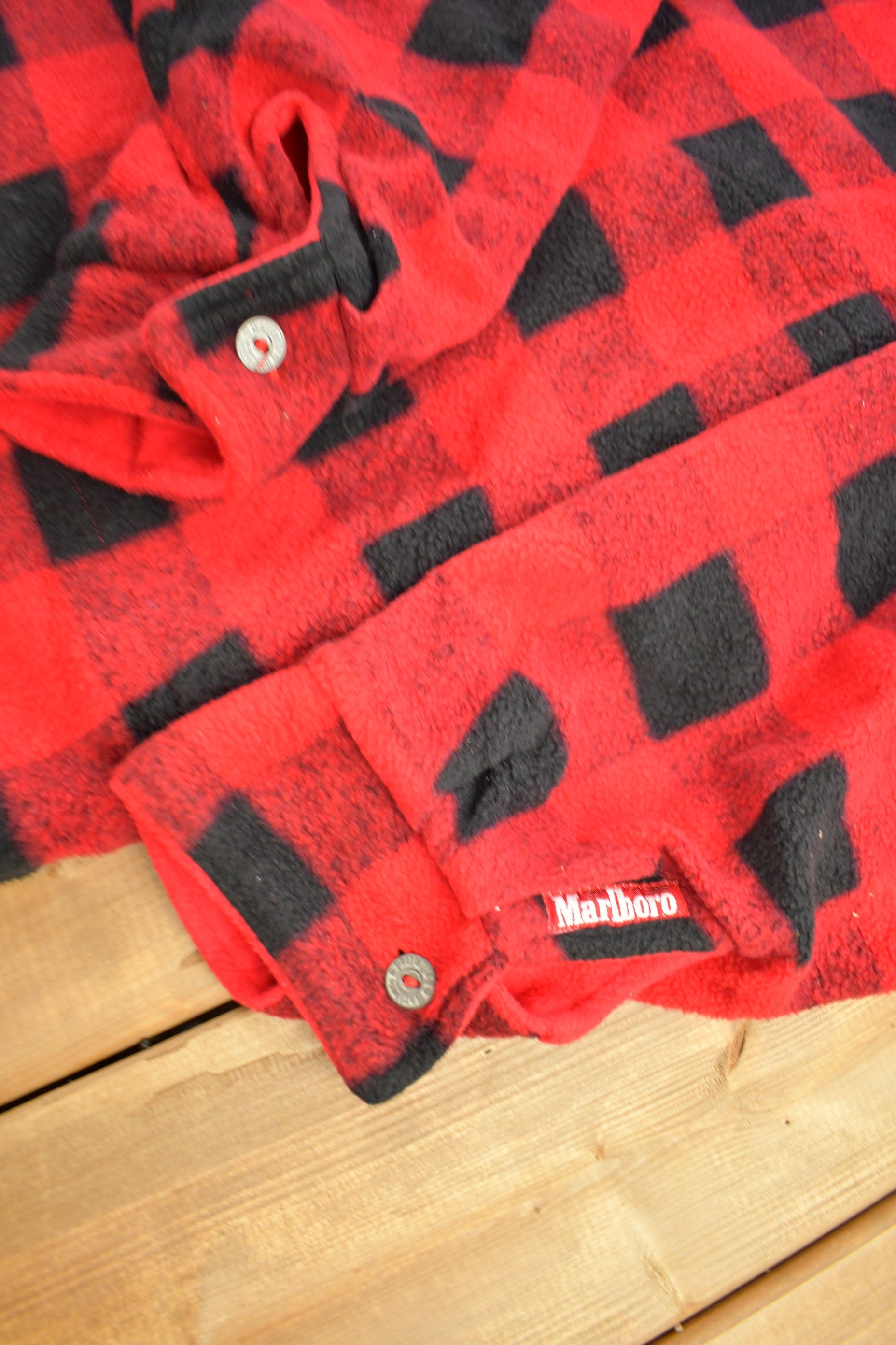 Vintage 1980s Marlboro Unlimited Reversible Quarter Zip Fleece Sweater