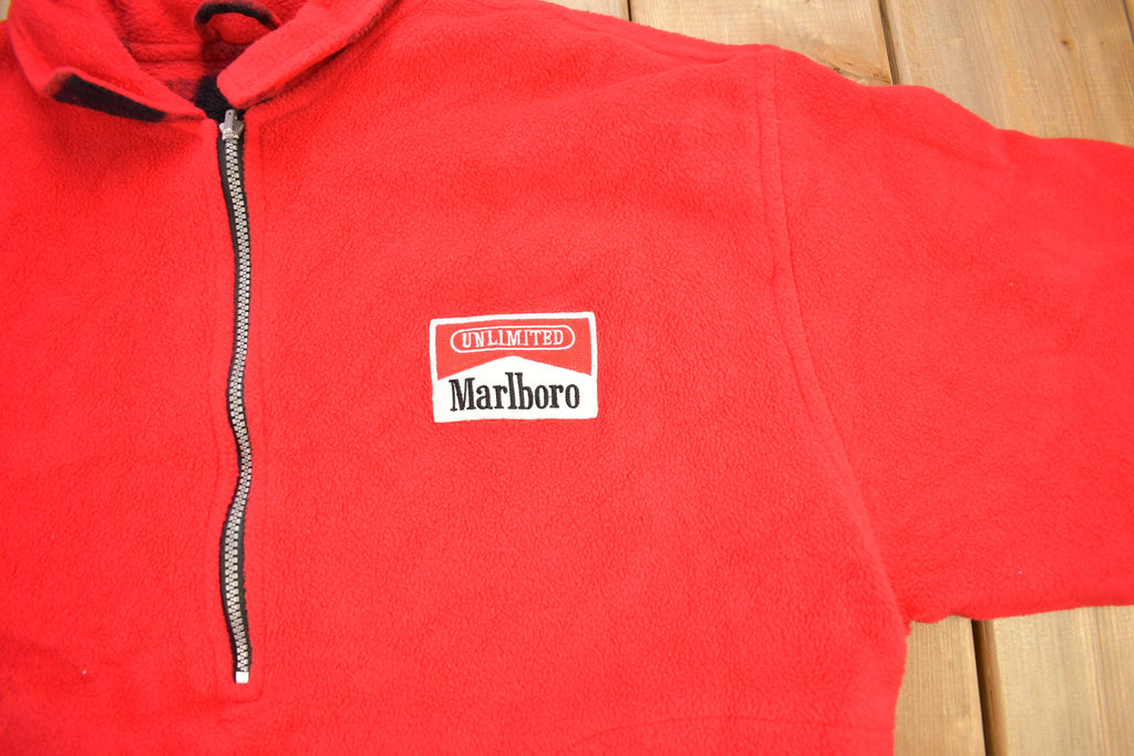 Vintage 1980s Marlboro Unlimited Reversible Quarter Zip Fleece Sweater
