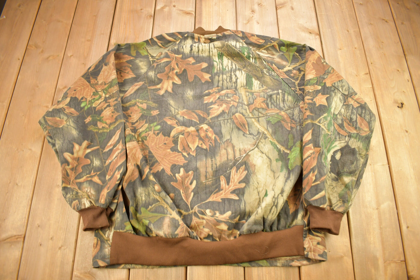 Vintage 1990s IDEAL Tree Camo Windbreaker Bomber Jacket / Camo Jacket / Outdoorsman / Made In USA